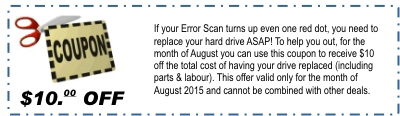 Save $10 off any hard drive replacement service