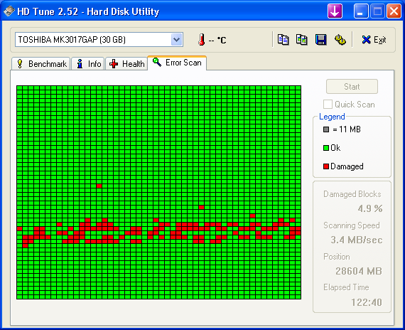 Toshiba hard drive with a lot of bad sectors